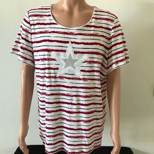 Karen Scott embroidered star top size 3X